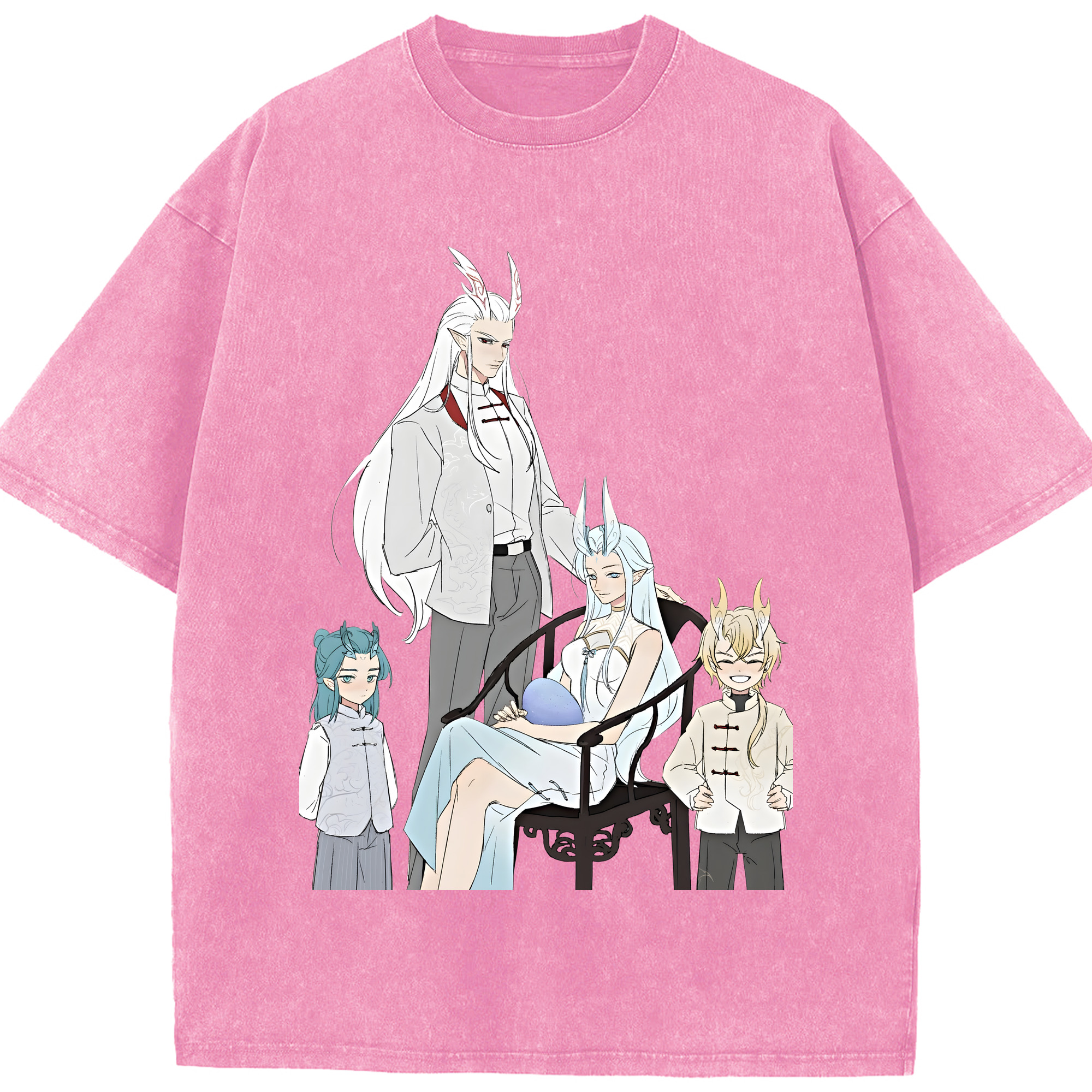 （画像用） Ne Zha 2 ナタ 魔童の大暴れ 綿100% ヴィンテージ風 半袖Tシャツ（フロントプリント）